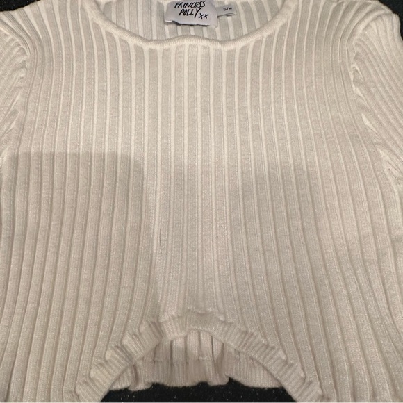 Princess Polly Cream Ribbed Knit Cropped Sweater - Picture 4 of 6